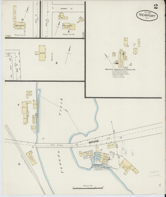 Sanborn Fire Insurance Map from Newport, Herkimer County, New York (1887), Sheet #0002 - Historic Sanborn Fire Insurance Map Print, vintage old map wall art, antique decor, genealogy gift, New York New York map