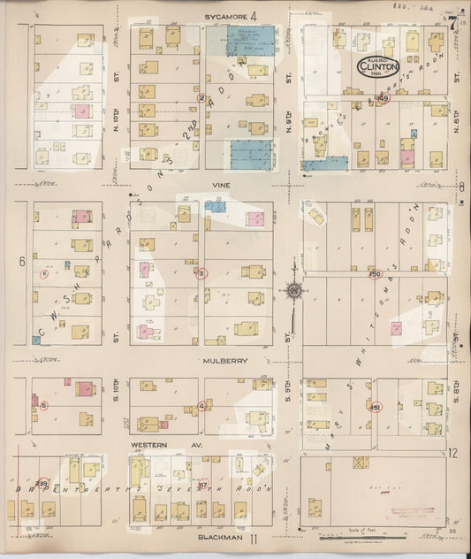 Sanborn Fire Insurance Map from Clinton, Vermillion County, Indiana (1947), Sheet #0007 - Historic Sanborn Fire Insurance Map Print, vintage old map wall art, antique decor, genealogy gift, Indiana Indiana map