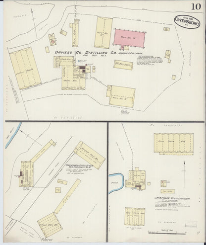 Sanborn Fire Insurance Map from Owensboro, Daviess County, Kentucky (1885), Sheet #0010 - Complete Map Set gallery image, historic Sanborn map, vintage wall art, Kentucky Kentucky
