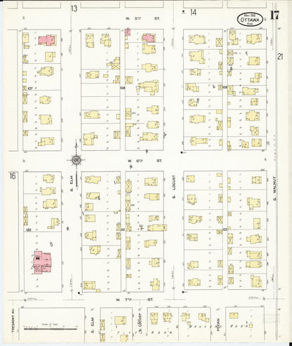 Sanborn Fire Insurance Map from Ottawa, Franklin County, Kansas (1912), Sheet #0017 - Complete Map Set gallery image, historic Sanborn map, vintage wall art, Kansas Kansas