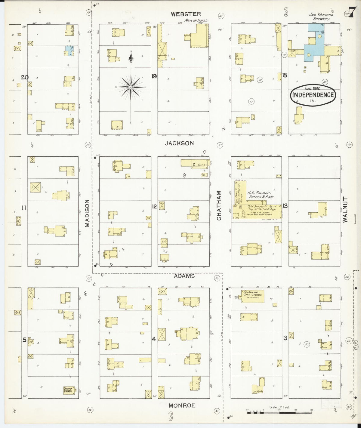 Sanborn Fire Insurance Map from Independence, Buchanan County, Iowa (1892), Sheet #0007 - Historic Sanborn Fire Insurance Map Print