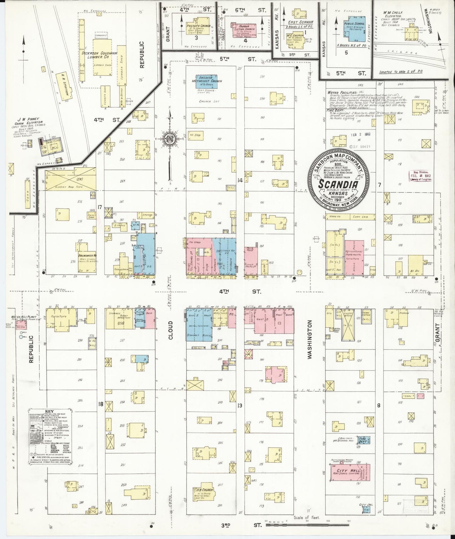 Sanborn Fire Insurance Map from Scandia, Republic County, Kansas. (1911) – Historic Sanborn Fire Insurance Map Print