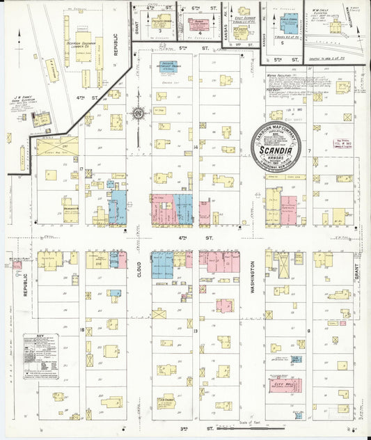 Sanborn Fire Insurance Map from Scandia, Republic County, Kansas. (1911) – Historic Sanborn Fire Insurance Map Print