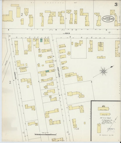 Sanborn Fire Insurance Map from Fryeburg, Oxford County, Maine (1897), Sheet #0003 - Complete Map Set gallery image, historic Sanborn map, vintage wall art, Maine Maine
