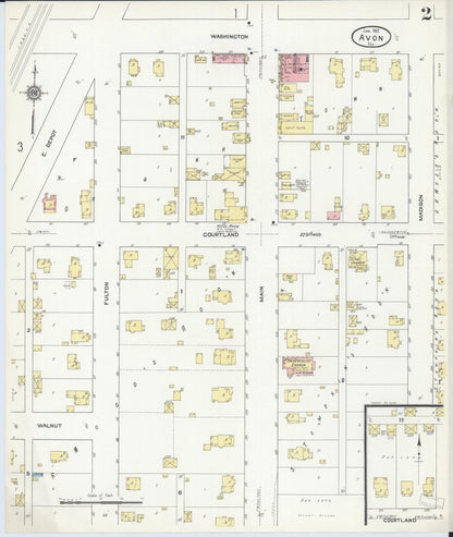 Sanborn Fire Insurance Map from Avon, Fulton County, Illinois (1912), Sheet #0002 - Historic Sanborn Fire Insurance Map Print, vintage old map wall art, antique decor, genealogy gift, Illinois Illinois map