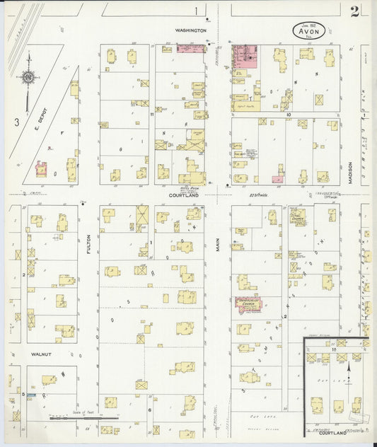 Sanborn Fire Insurance Map from Avon, Fulton County, Illinois (1912), Sheet #0002 - Historic Sanborn Fire Insurance Map Print, vintage old map wall art, antique decor, genealogy gift, Illinois Illinois map