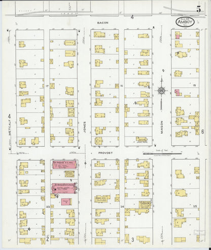 Sanborn Fire Insurance Map from Amboy, Lee County, Illinois (1918), Sheet #0005 - Complete Map Set gallery image, historic Sanborn map, vintage wall art, Illinois Illinois