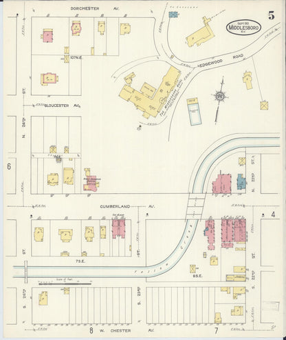 Sanborn Fire Insurance Map from Middlesboro, Bell County, Kentucky (1913), Sheet #0005 - Complete Map Set gallery image, historic Sanborn map, vintage wall art, Kentucky Kentucky