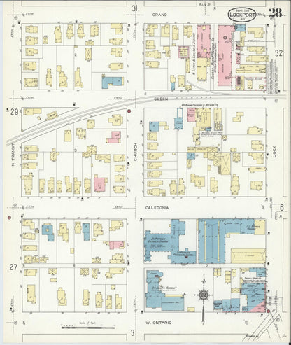 Sanborn Fire Insurance Map from Lockport, Niagara County, New York (1914), Sheet #0028 - Complete Map Set gallery image, historic Sanborn map, vintage wall art, New York New York
