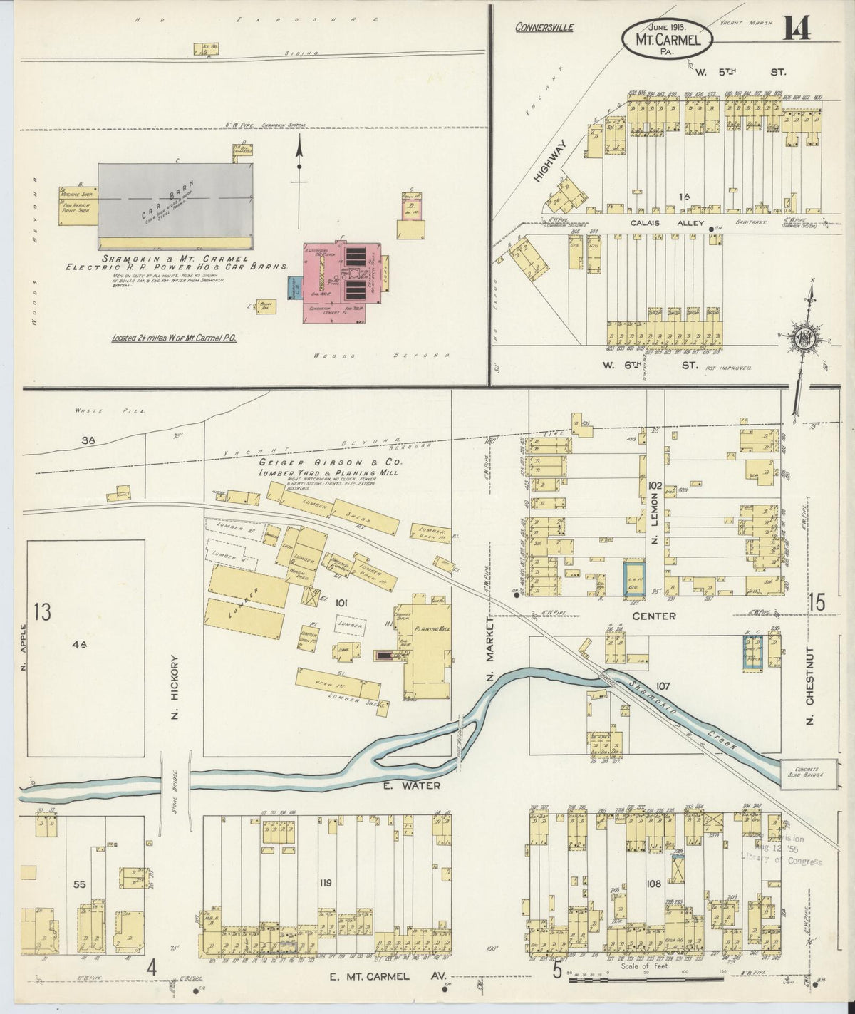 Sanborn Fire Insurance Map from Mount Carmel, Northumberland County, Pennsylvania (1913), Sheet #0014 - Complete Map Set gallery image, historic Sanborn map, vintage wall art, Pennsylvania Pennsylvania