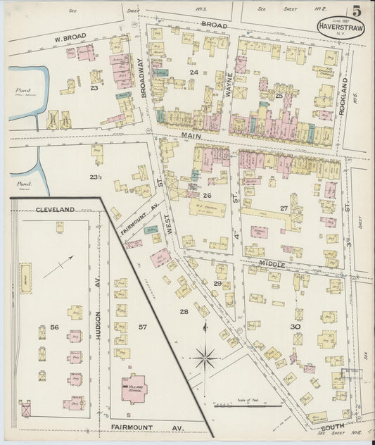 Sanborn Fire Insurance Map from Haverstraw, Rockland County, New York (1887), Sheet #0005 - Historic Sanborn Fire Insurance Map Print, vintage old map wall art, antique decor, genealogy gift, New York New York map