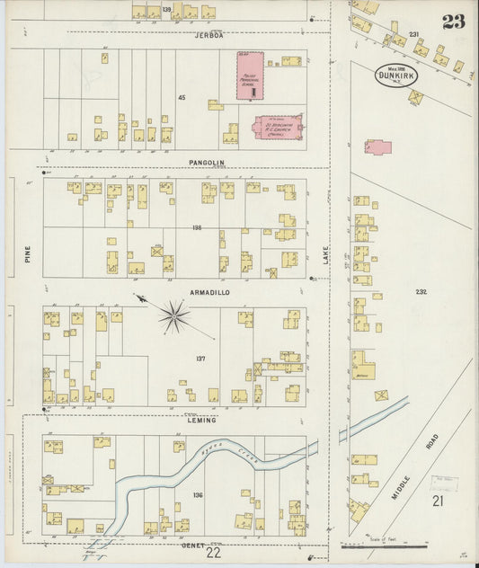 Sanborn Fire Insurance Map from Dunkirk, Chautauqua County, New York (1898), Sheet #0023 - Historic Sanborn Fire Insurance Map Print, vintage old map wall art, antique decor, genealogy gift, New York New York map