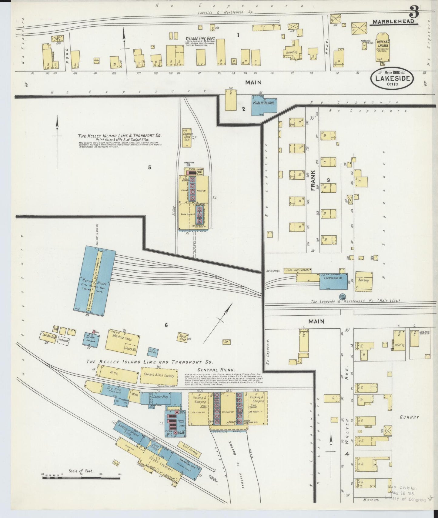 Sanborn Fire Insurance Map from Lakeside, Ottawa County, Ohio (1905), Sheet #0003 - Complete Map Set gallery image, historic Sanborn map, vintage wall art, Ohio Ohio