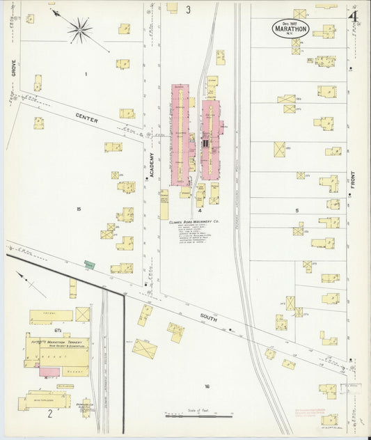 Sanborn Fire Insurance Map from Marathon, Cortland County, New York (1907), Sheet #0004 - Historic Sanborn Fire Insurance Map Print, vintage old map wall art, antique decor, genealogy gift, New York New York map