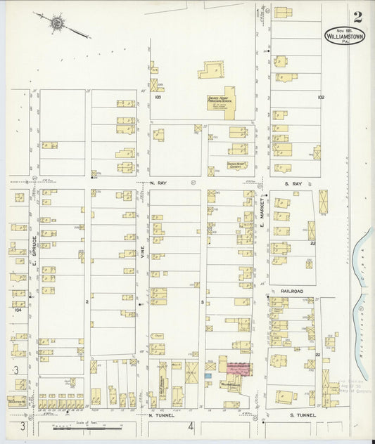 Sanborn Fire Insurance Map from Williamstown, Dauphin County, Pennsylvania (1911), Sheet #0002 - Historic Sanborn Fire Insurance Map Print, vintage old map wall art, antique decor, genealogy gift, Pennsylvania Pennsylvania map