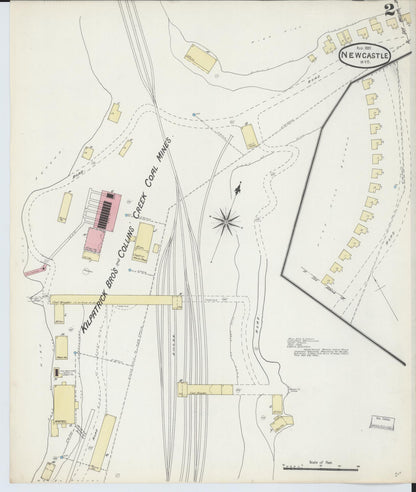 Sanborn Fire Insurance Map from Newcastle, Weston County, Wyoming (1891), Sheet #0002 - Complete Map Set gallery image, historic Sanborn map, vintage wall art, Wyoming Wyoming