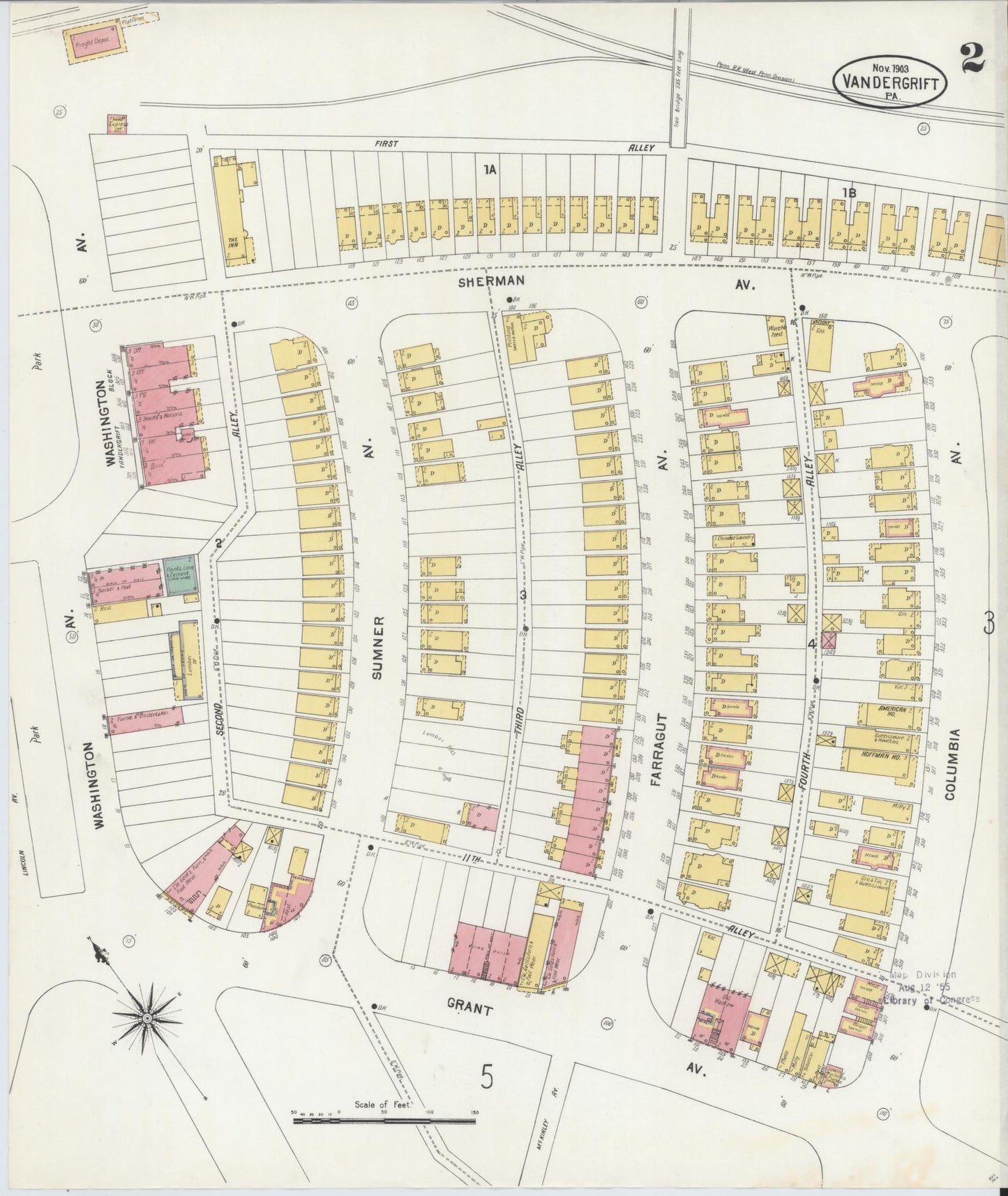 Sanborn Fire Insurance Map from Vandergrift, Westmoreland County, Pennsylvania (1903), Sheet #0002 - Complete Map Set gallery image, historic Sanborn map, vintage wall art, Pennsylvania Pennsylvania