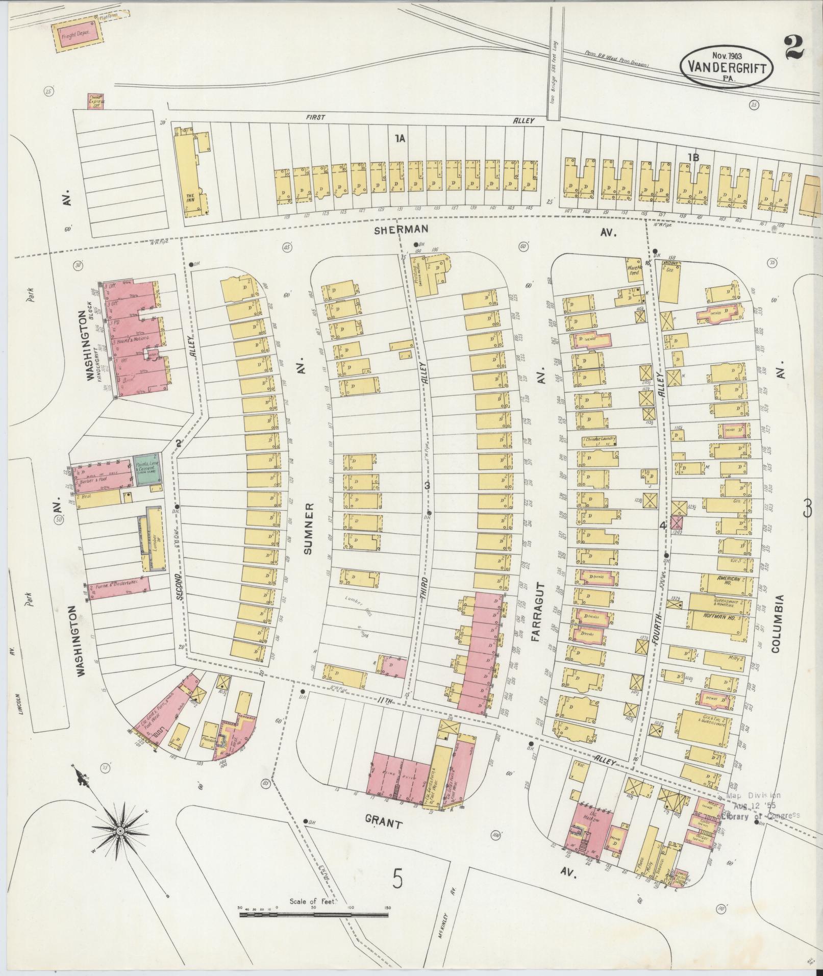 Sanborn Fire Insurance Map from Vandergrift, Westmoreland County, Pennsylvania (1903), Sheet #0002 - Complete Map Set gallery image, historic Sanborn map, vintage wall art, Pennsylvania Pennsylvania