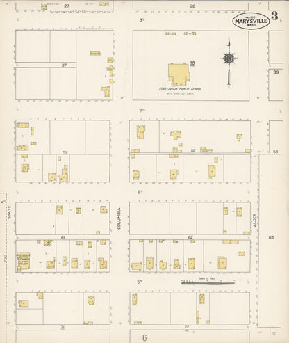 Sanborn Fire Insurance Map from Marysville, Snohomish County, Washington (1912), Sheet #0003 - Complete Map Set gallery image, historic Sanborn map, vintage wall art, Washington Washington
