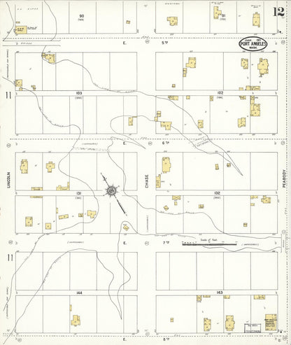 Sanborn Fire Insurance Map from Port Angeles, Clallam County, Washington (1911), Sheet #0012 - Complete Map Set gallery image, historic Sanborn map, vintage wall art, Washington Washington