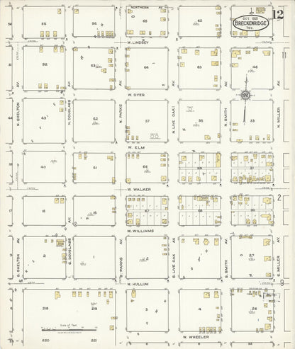 Sanborn Fire Insurance Map from Breckenridge, Stephens County, Texas (1921), Sheet #0012 - Historic Sanborn Fire Insurance Map Print, vintage old map wall art, antique decor, genealogy gift, Texas Texas map