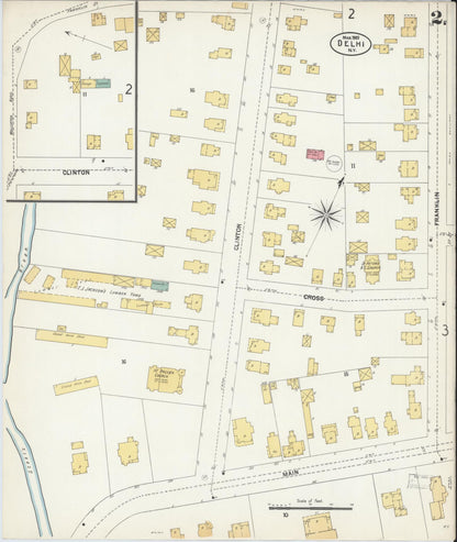 Sanborn Fire Insurance Map from Delhi, Delaware County, New York (1903), Sheet #0002 - Complete Map Set gallery image, historic Sanborn map, vintage wall art, Delhi Delaware