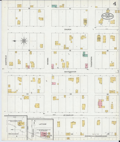 Sanborn Fire Insurance Map from Saint Charles, Winona County, Minnesota (1904), Sheet #0004 - Complete Map Set gallery image, historic Sanborn map, vintage wall art, Minnesota Minnesota