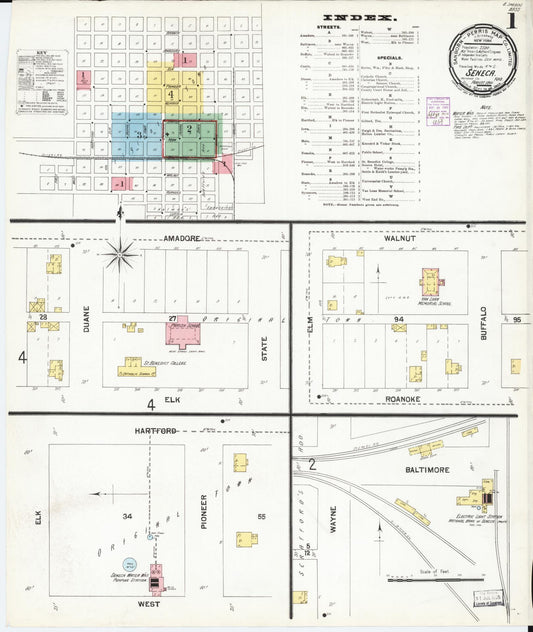 Sanborn Fire Insurance Map from Seneca, Nemaha County, Kansas. (1901) – Historic Sanborn Fire Insurance Map Print