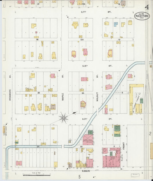 Sanborn Fire Insurance Map from Rocky Ford, Otero County, Colorado (1901), Sheet #0004 - Historic Sanborn Fire Insurance Map Print, vintage old map wall art, antique decor, genealogy gift, Colorado Colorado map