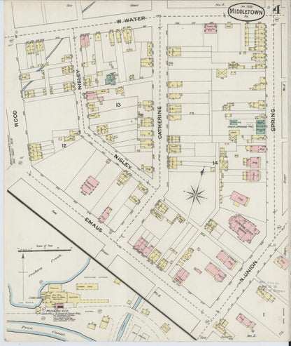 Sanborn Fire Insurance Map from Middletown, Dauphin County, Pennsylvania (1888), Sheet #0004 - Complete Map Set gallery image, historic Sanborn map, vintage wall art, Pennsylvania Pennsylvania