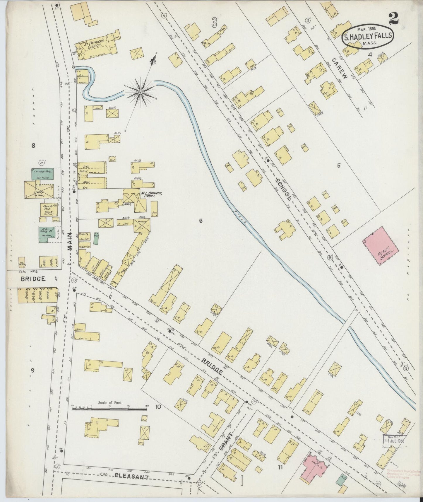 Sanborn Fire Insurance Map from South Hadley Falls, Hampshire County, Massachusetts (1895), Sheet #0002 - Complete Map Set gallery image, historic Sanborn map, vintage wall art, Massachusetts Massachusetts