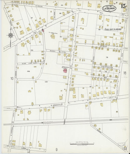 Sanborn Fire Insurance Map from La Grange, Troup County, Georgia (1921), Sheet #0015 - Complete Map Set gallery image, historic Sanborn map, vintage wall art, Georgia Georgia