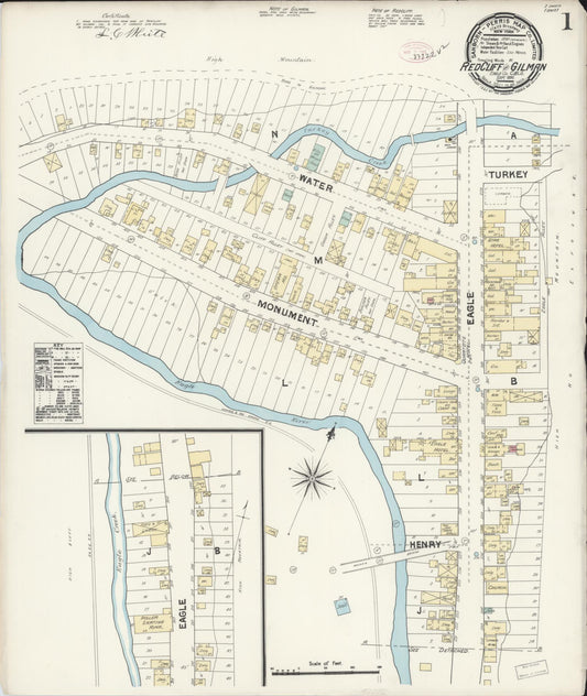Sanborn Fire Insurance Map from Red Cliff, Eagle County, Colorado. (1890) – Historic Sanborn Fire Insurance Map Print