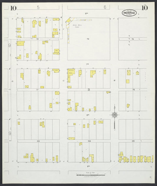 Sanborn Fire Insurance Map from Anchorage, Anchorage Census Division, Alaska (1927), Sheet #0010 - Historic Sanborn Fire Insurance Map Print, vintage old map wall art, antique decor, genealogy gift, Alaska Alaska map
