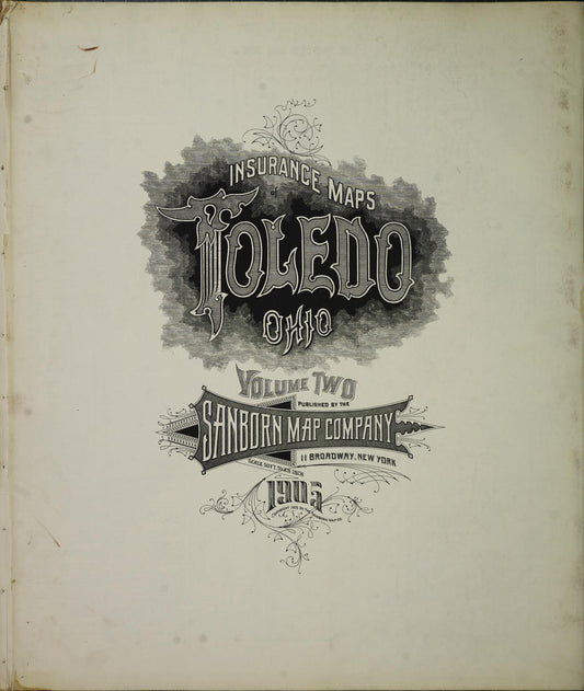 Sanborn Fire Insurance Map from Toledo, Lucas County, Ohio (1905), Sheet #0001 - Historic Sanborn Fire Insurance Map Print, vintage old map wall art, antique decor, genealogy gift, Ohio Ohio map