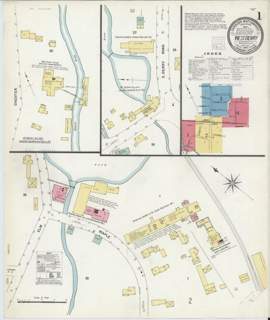 Sanborn Fire Insurance Map from West Derry, Rockingham County, New Hampshire. (1907) – Historic Sanborn Fire Insurance Map Print