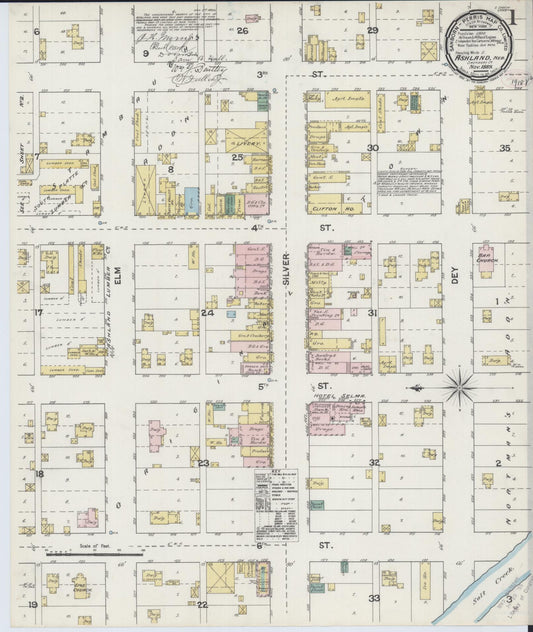 Sanborn Fire Insurance Map from Ashland, Saunders County, Nebraska (1889), Sheet #0001 - Complete Map Set gallery image, historic Sanborn map, vintage wall art, Nebraska Nebraska