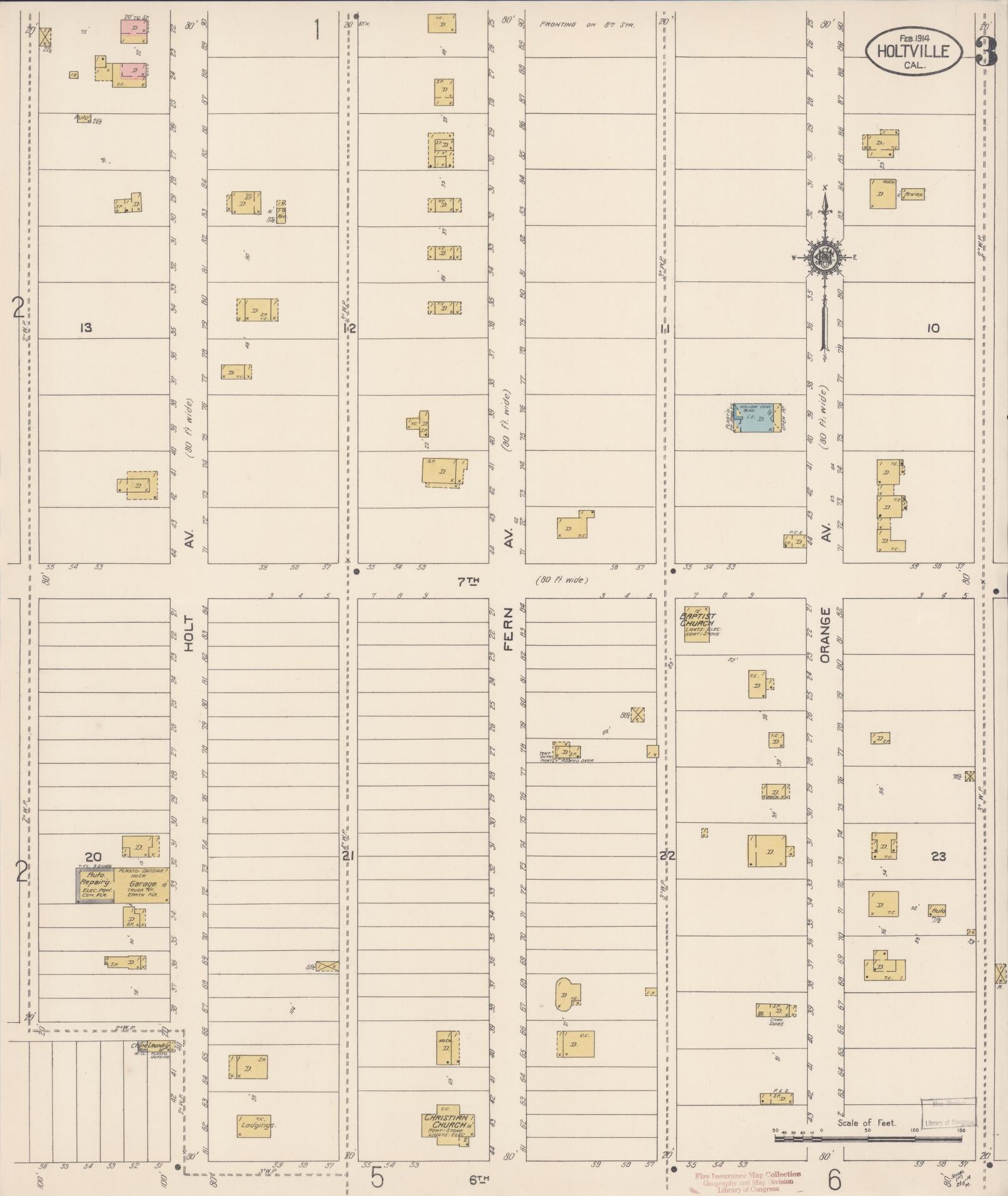 Sanborn Fire Insurance Map from Holtville, Imperial County, California (1914), Sheet #0003 - Historic Sanborn Fire Insurance Map Print, vintage old map wall art, antique decor, genealogy gift, California California map