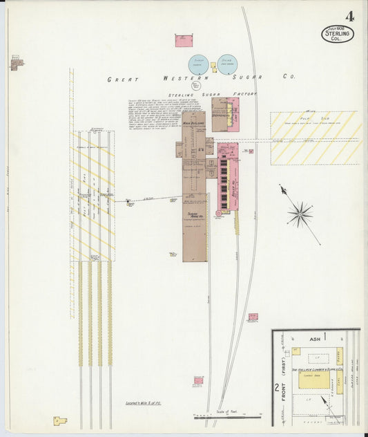 Sanborn Fire Insurance Map from Sterling, Logan County, Colorado (1908), Sheet #0004 - Historic Sanborn Fire Insurance Map Print, vintage old map wall art, antique decor, genealogy gift, Colorado Colorado map