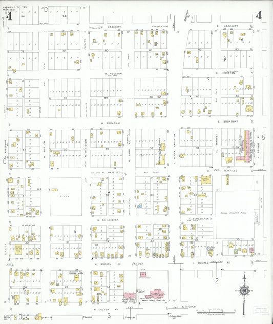 Sanborn Fire Insurance Map from Karnes City, Karnes County, Texas (1951), Sheet #0004 - Historic Sanborn Fire Insurance Map Print, vintage old map wall art, antique decor, genealogy gift, Texas Texas map