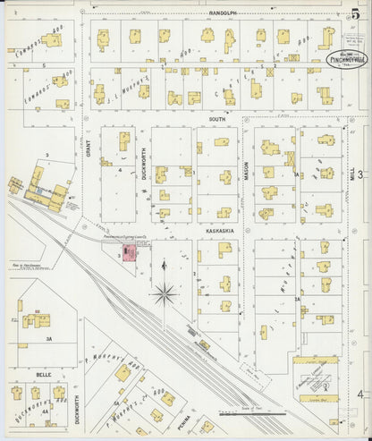 Sanborn Fire Insurance Map from Pinckneyville, Perry County, Illinois (1900), Sheet #0005 - Complete Map Set gallery image, historic Sanborn map, vintage wall art, Illinois Illinois