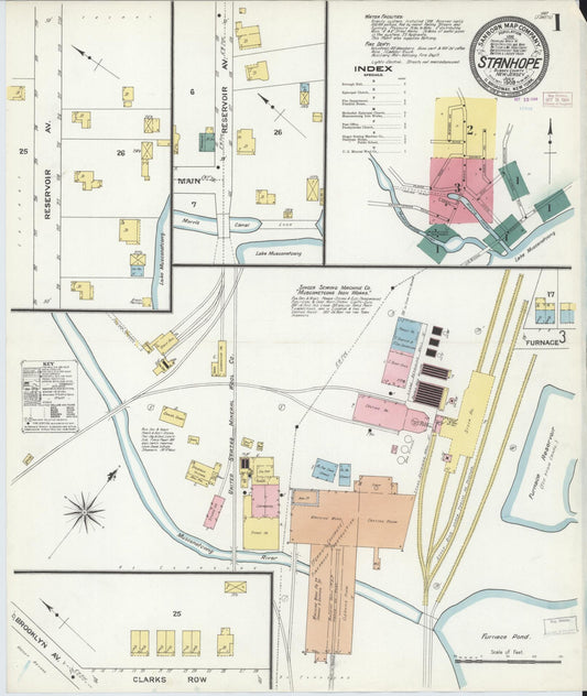 Sanborn Fire Insurance Map from Stanhope, Sussex County, New Jersey. (1909) – Historic Sanborn Fire Insurance Map Print