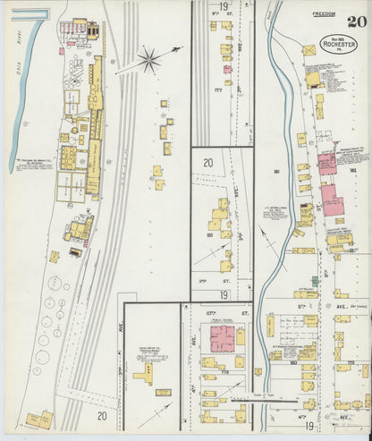 Sanborn Fire Insurance Map from Rochester, Beaver County, Pennsylvania (1903), Sheet #0020 - Historic Sanborn Fire Insurance Map Print, vintage old map wall art, antique decor, genealogy gift, Pennsylvania Pennsylvania map