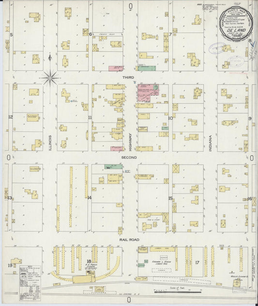 Sanborn Fire Insurance Map from De Land, Piatt County, Illinois (1898), Sheet #0001 - Historic Sanborn Fire Insurance Map Print, vintage old map wall art, antique decor, genealogy gift, Illinois Illinois map