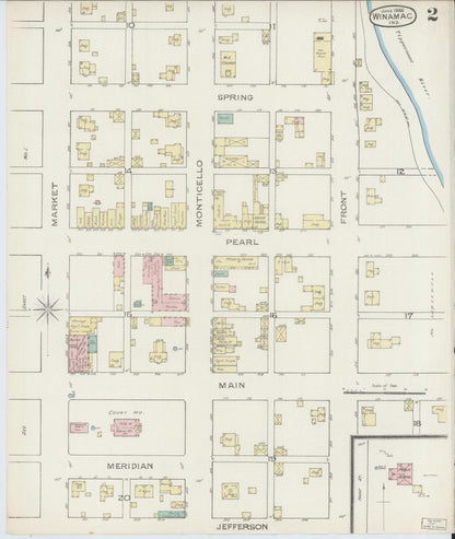 Sanborn Fire Insurance Map from Winamac, Pulaski County, Indiana (1886), Sheet #0002 - Complete Map Set gallery image, historic Sanborn map, vintage wall art, Indiana Indiana
