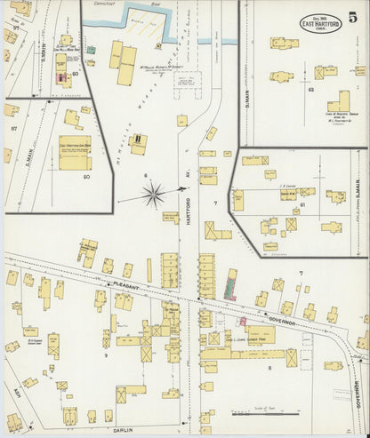 Sanborn Fire Insurance Map from East Hartford, Hartford County, Connecticut (1903), Sheet #0005 - Complete Map Set gallery image, historic Sanborn map, vintage wall art, Connecticut Connecticut