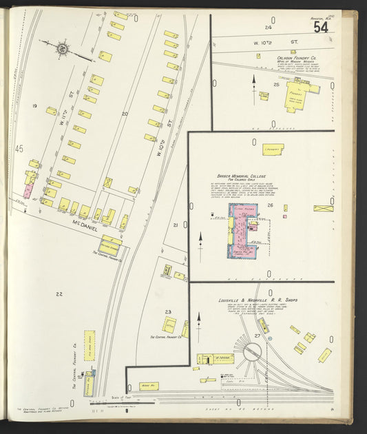 Sanborn Fire Insurance Map from Anniston, Calhoun County, Alabama (1925), Sheet #0054 - Historic Sanborn Fire Insurance Map Print, vintage old map wall art, antique decor, genealogy gift, Alabama Alabama map