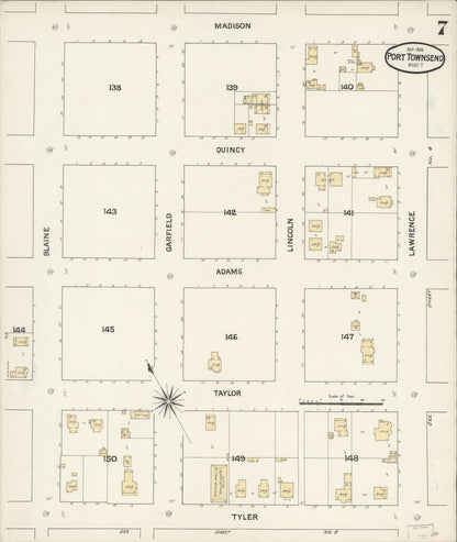Sanborn Fire Insurance Map from Port Townsend, Jefferson County, Washington (1888), Sheet #0007 - Complete Map Set gallery image, historic Sanborn map, vintage wall art, Washington Washington