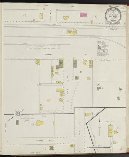 Sanborn Fire Insurance Map from Cochise, Cochise County, Arizona (1927), Sheet #0001 - Complete Map Set gallery image, historic Sanborn map, vintage wall art, Arizona Arizona