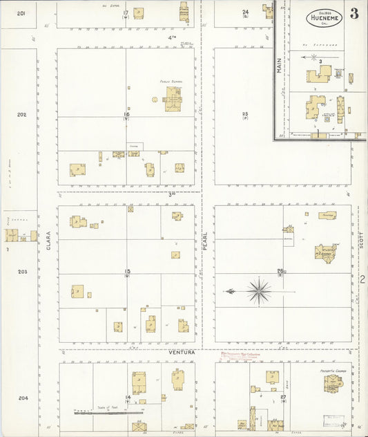 Sanborn Fire Insurance Map from Hueneme, Ventura County, California (1906), Sheet #0003 - Historic Sanborn Fire Insurance Map Print, vintage old map wall art, antique decor, genealogy gift, California California map